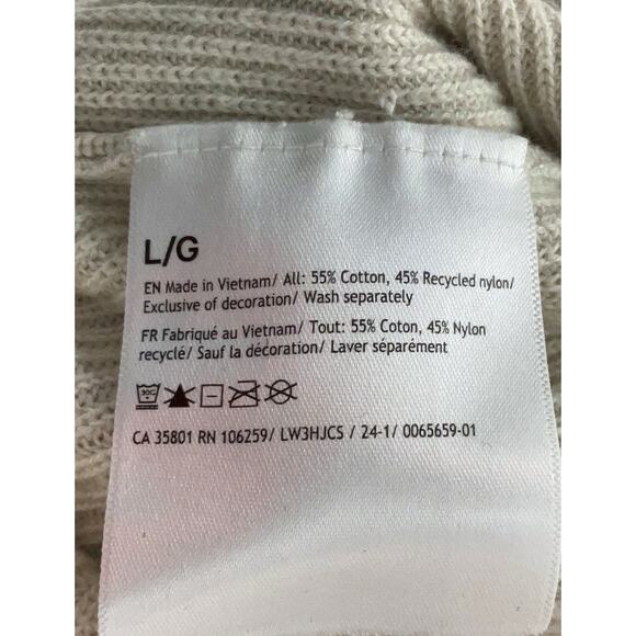 Lululemon Textured Knit Crewneck Sweater Ivory ribbed Long Sleeve Pullover Men L - Picture 6 of 7